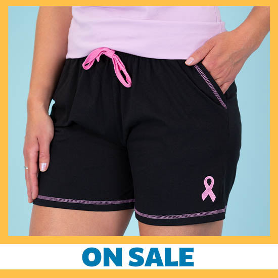 Pink Ribbon Contrast Casual Shorts