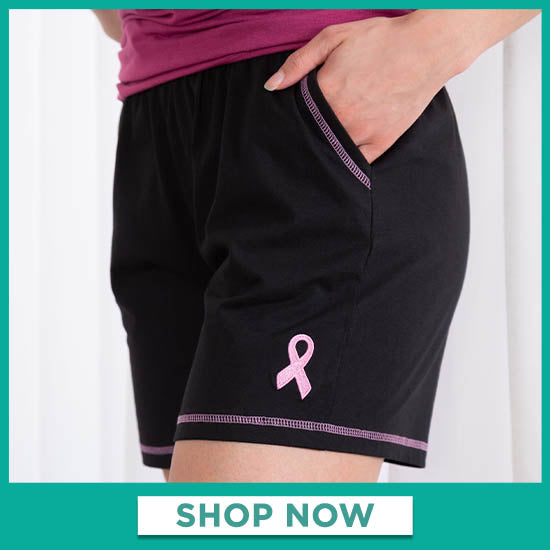 Pink Ribbon Contrast Casual Shorts - Shop Now