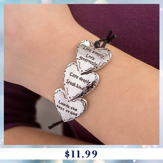 Leave the Rest to God Heart Bracelet - $11.99