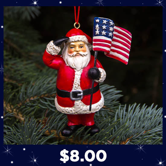 Santa's Salute Ornament - $8.00