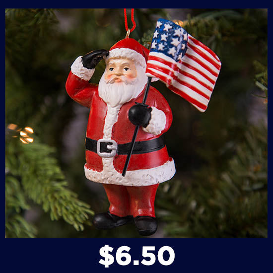 Santa's Salute Ornament - $6.50