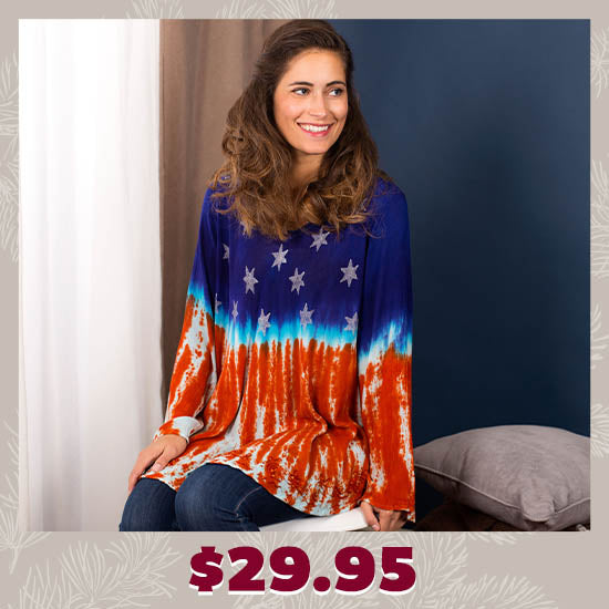 Stars & Stripes Long Sleeve Tunic - $29.95