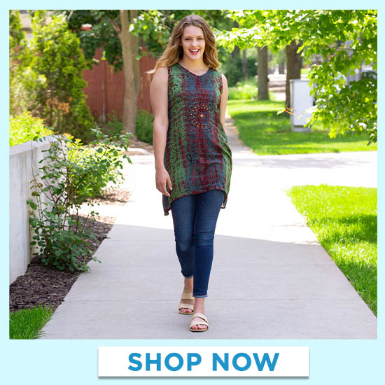 Swirling Leaves Beaded Tunic