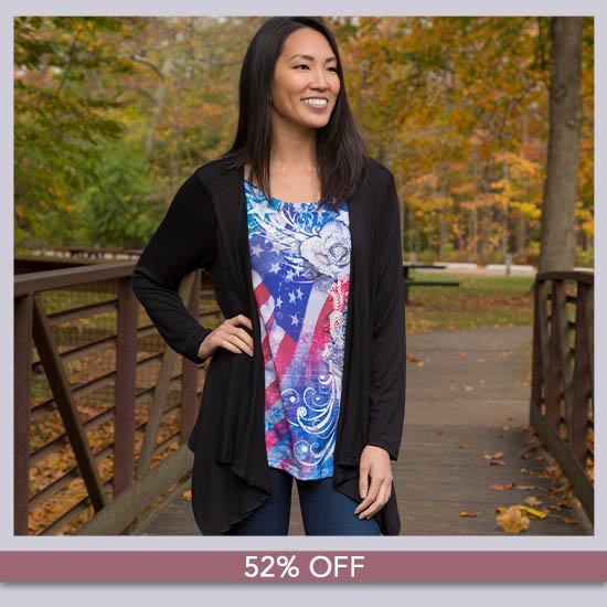 American Flag Roses Cardigan Top - 52% OFF