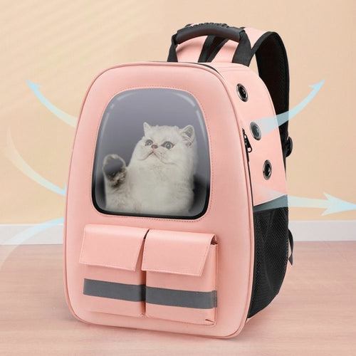 Breathable Pet Traveling Backpack - Pink