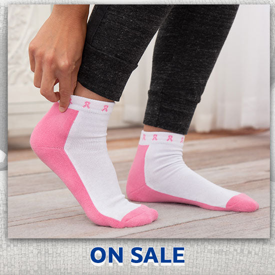 Pink Ribbon Sport Socks - Set of 3 - On Sale
