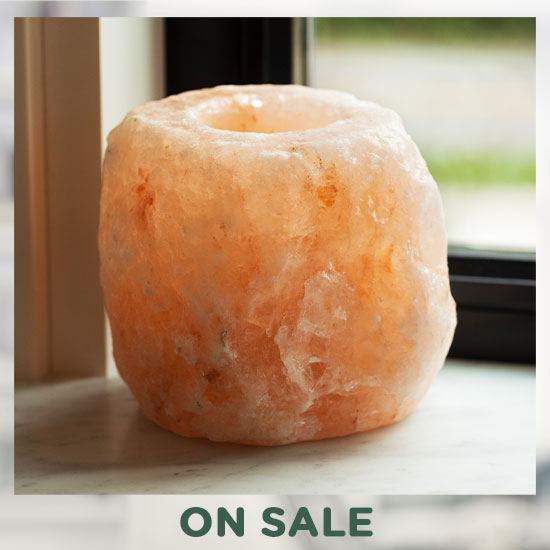 Himalayan Natural Salt Crystal Candle Holder - On Sale