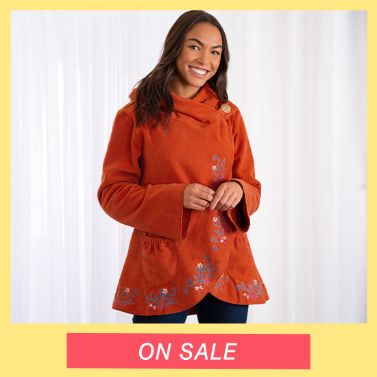 Flowering Vines Fleece Wrap Jacket - On Sale