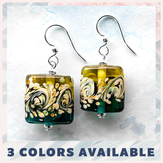 Colors of Inspiration Glass Earrings - 3 Colors Available