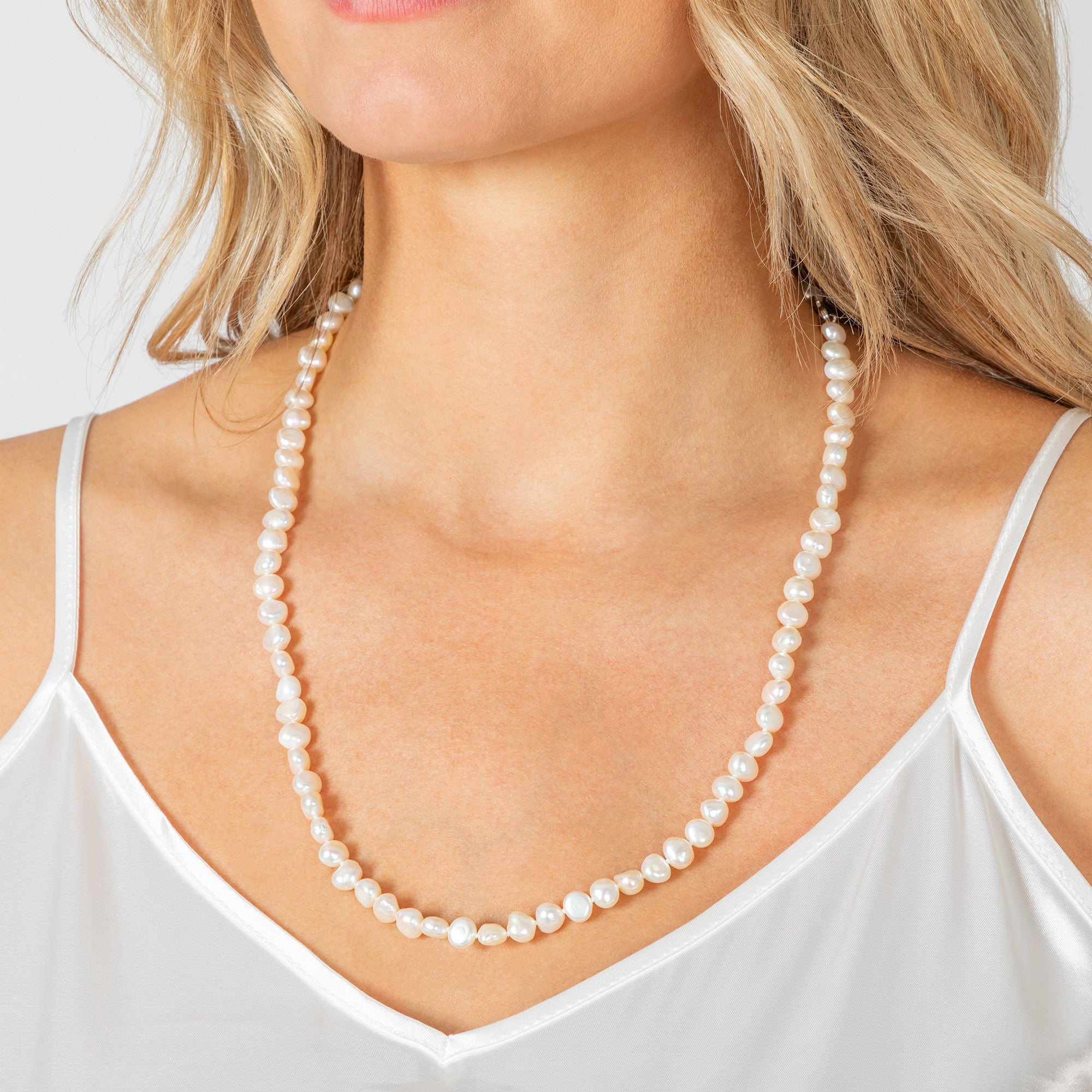 Simple Beauty Pearl Rope Necklace - 24 Inch