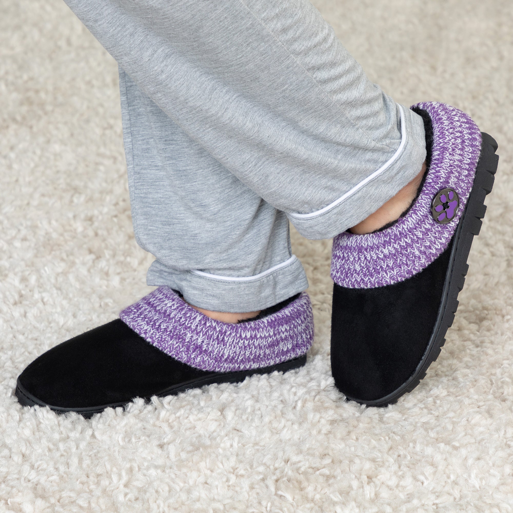 Purple Paw Women's Comfy Clog Slippers - Purple - 7