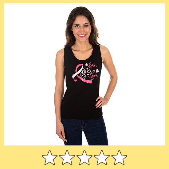 Love Life Hope Pink Ribbon Tank Top - ★★★★★