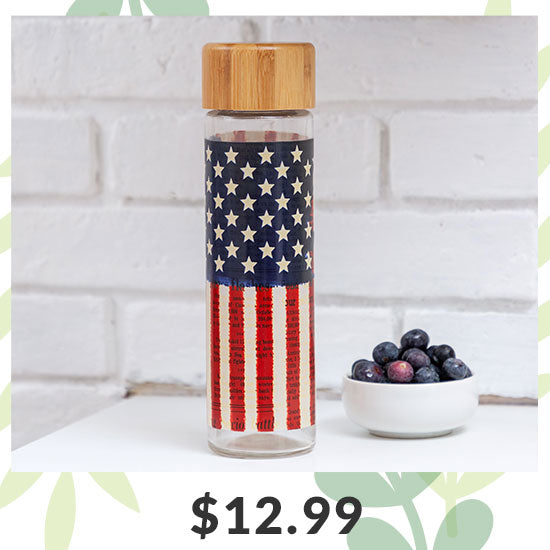 Land of Liberty Glass Water Bottle - $12.99