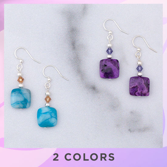 Crazy Lace Agate Earrings - 2 Colors