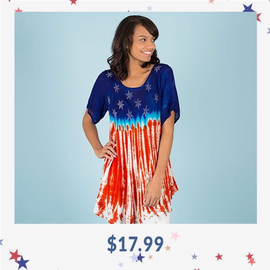 Stars & Stripes Short Sleeve Tunic - $17.99