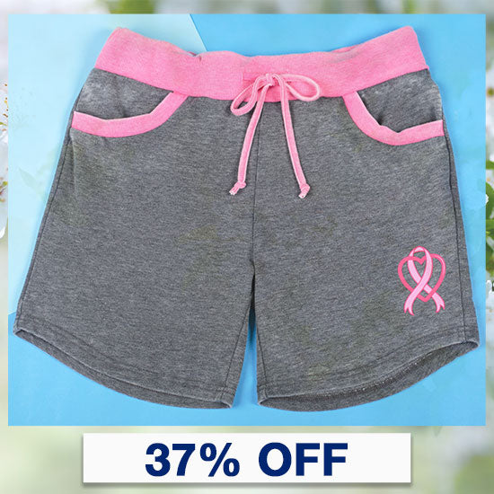 Pink Ribbon Heart Burnout Shorts - 37% OFF