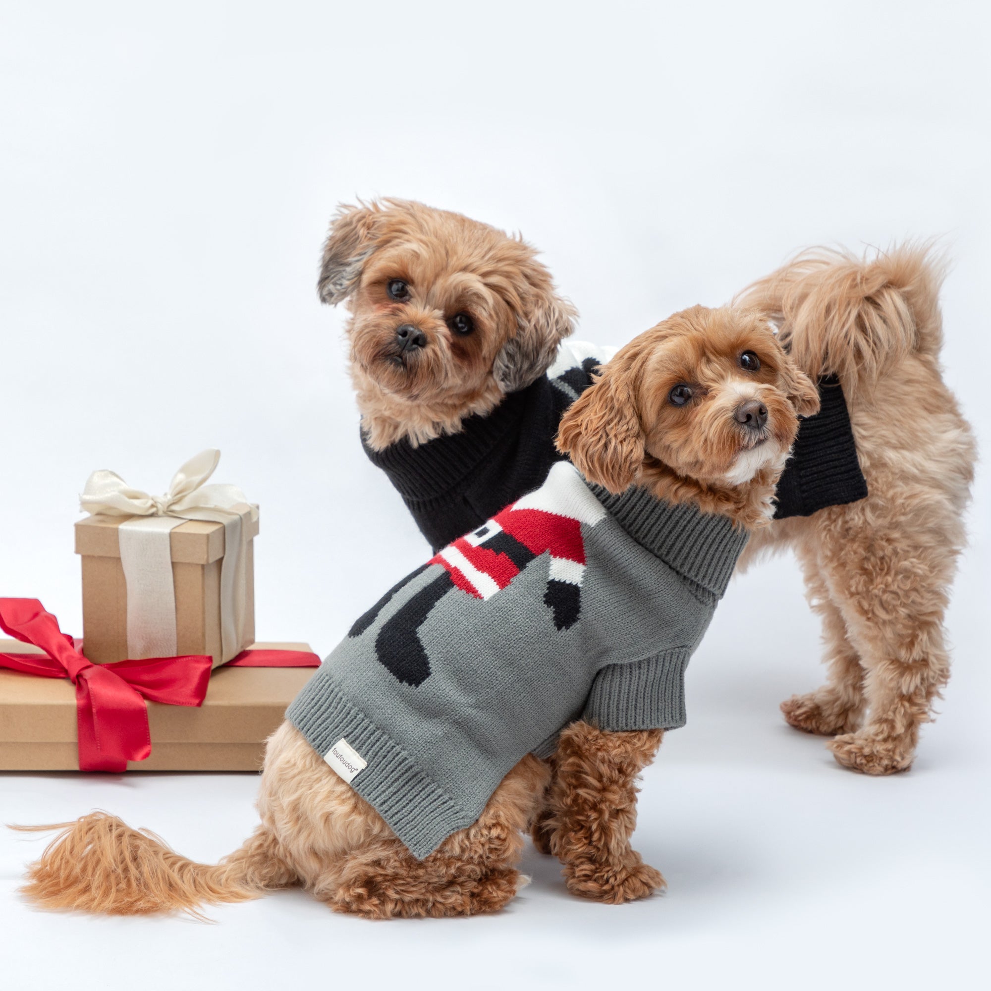 Cozy Christmas Pet Sweater - Gingerbread - L