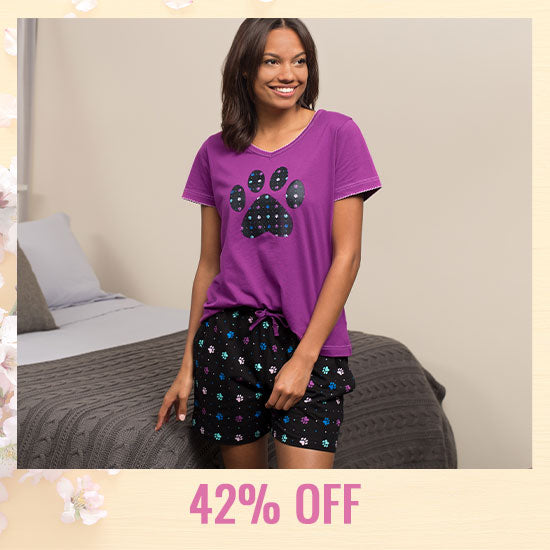 Polka Dot Paws Pajama Shorts Set - 42% OFF