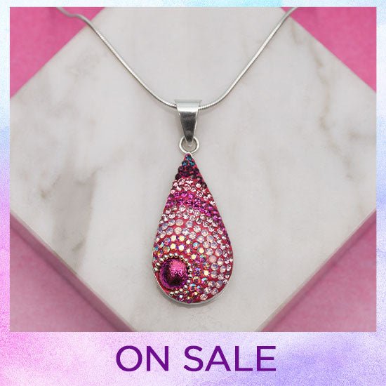 Mosaic Crystals Sterling Necklace - On Sale