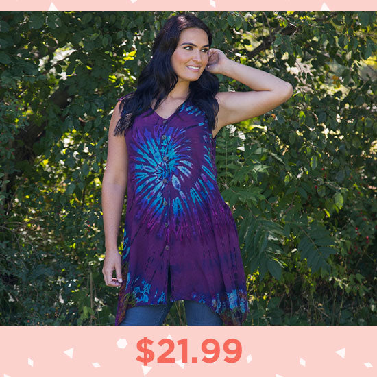 Tie-Dye Swirl Tunic Dress - $21.99