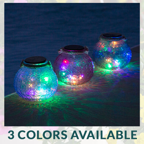 Pop of Color Glass Solar Lantern - 3 Colors Available