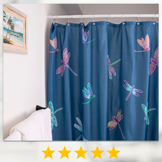 Fluttering Beauty Dragonfly Shower Curtain - ★★★★★