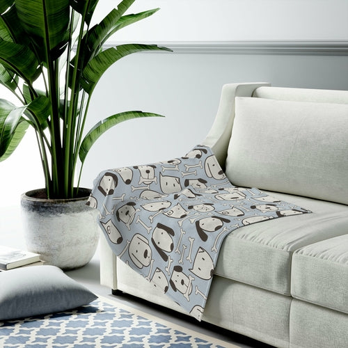 Dog Pattern Blanket Plush Throw - 30 × 40