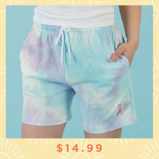 Pink Ribbon Tie-Dye Casual Shorts - $14.99