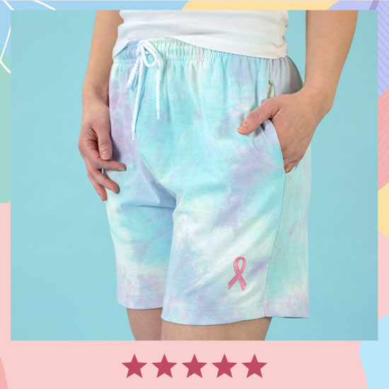 Pink Ribbon Tie-Dye Casual Shorts - ★★★★★