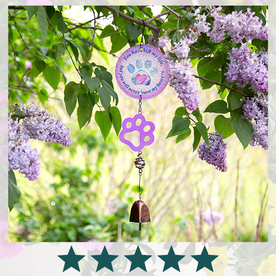 Purple Paw Pet Memorial Bell - ★★★★★