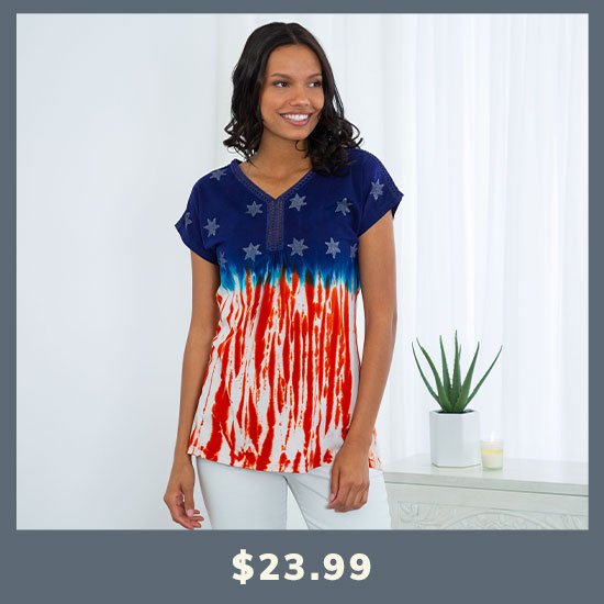 Stars & Stripes V-Neck Tee - $23.99