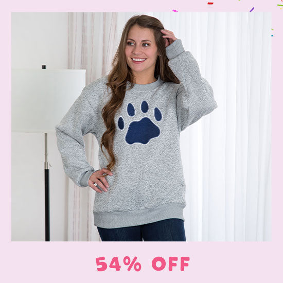 Paw Print Fleck Crewneck Sweatshirt - 54% OFF