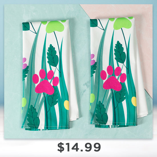 Blooming Paws Kitchen Towel Set - $14.99
