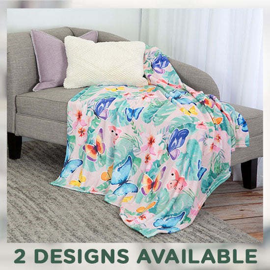 Super Cozy™ Watercolor Garden Friends Throw Blanket - 2 Designs Available