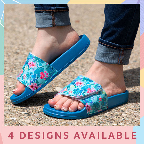 Delightful Paws Adjustable Slide Sandals - 4 Designs Available