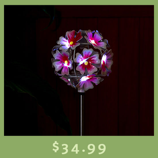 Hydrangea Bouquet Solar Garden Stake - $34.99