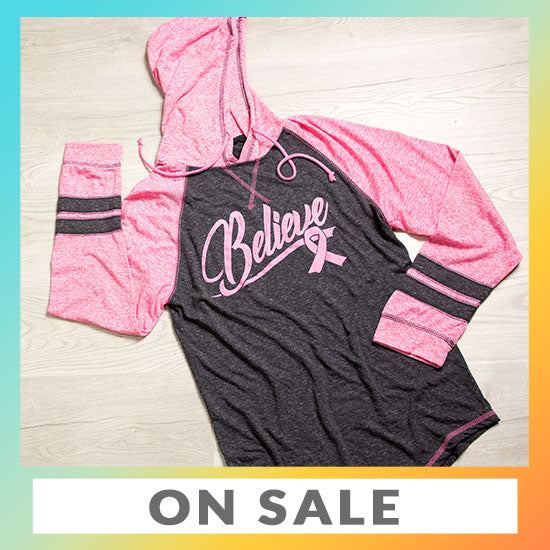 Pink Ribbon Believe Hooded Tee - On Sale