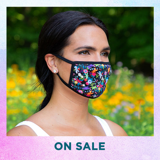 Fluttering Friends Fashion Face Mask with Ear Loops - On Sale