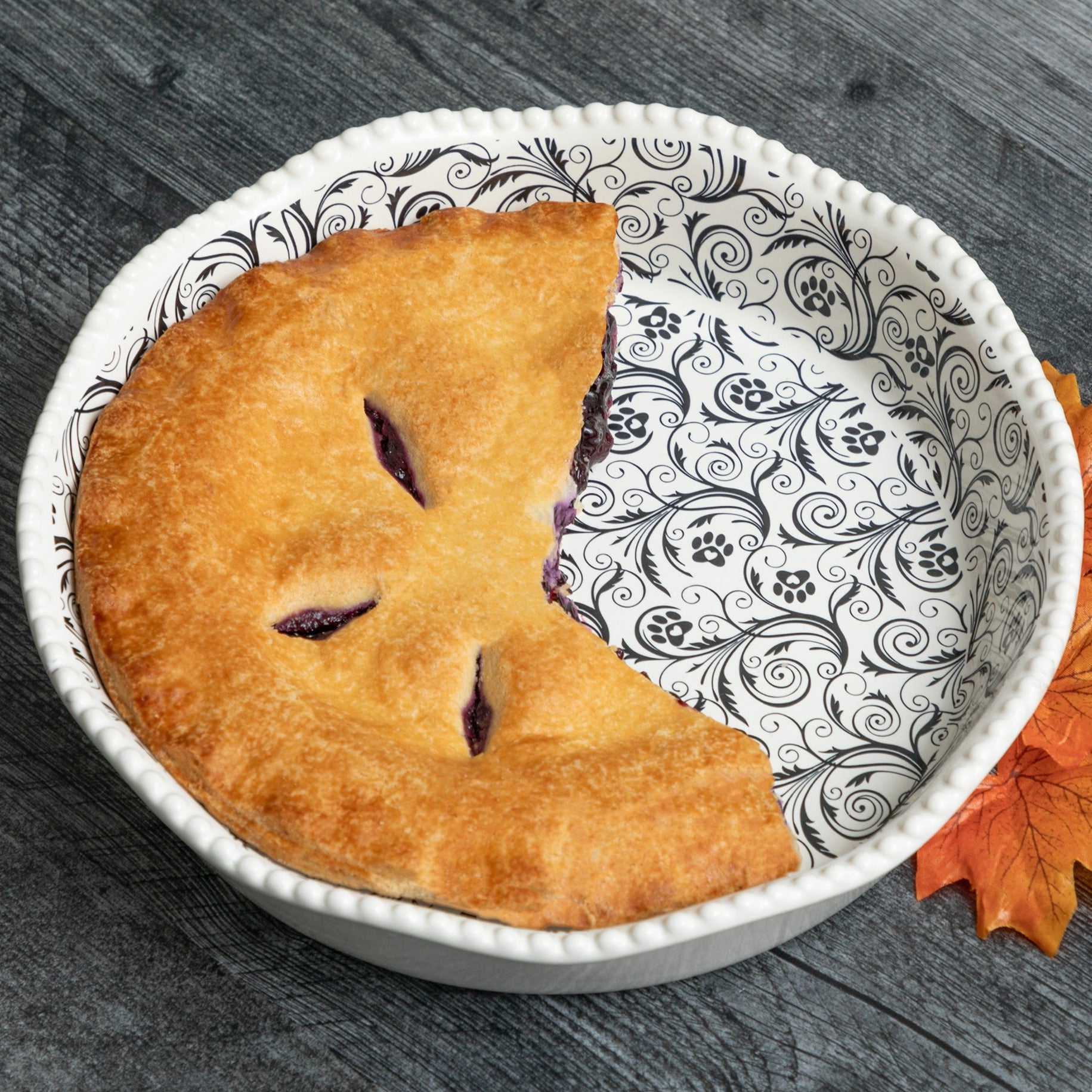 Decorative 10 Ceramic Pie Plate - Flourish Paws