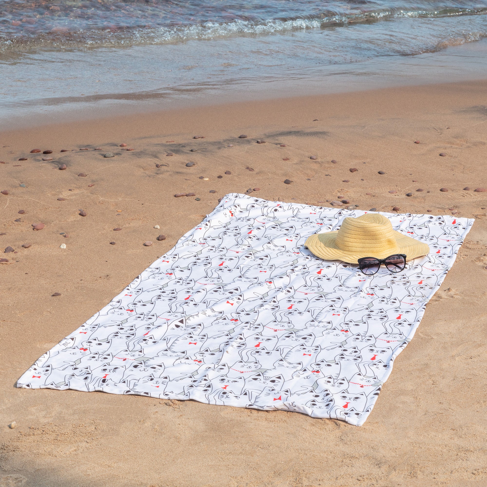 Summertime Fun Beach Towel - Posh Pets Cats