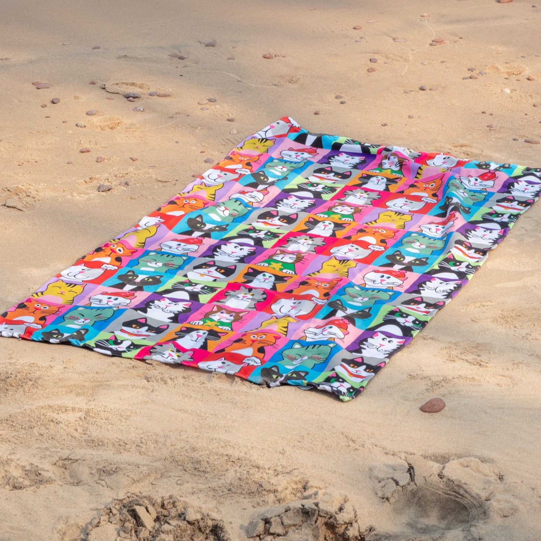 Summertime Fun Beach Towel - Pet Portrait - Cat