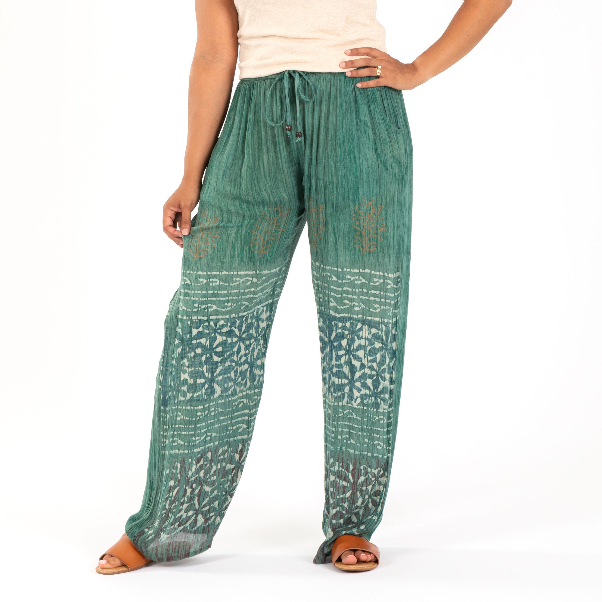 Women's Made To Move Casual Palazzo Pants & Top Set - Pants - Forest Green - 4X