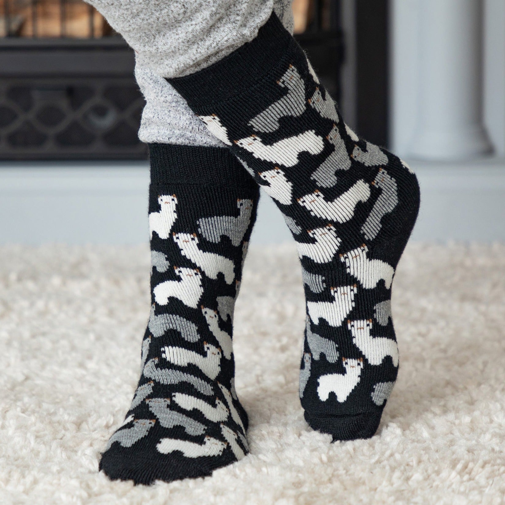 Warm Alpaca Love Socks - Black