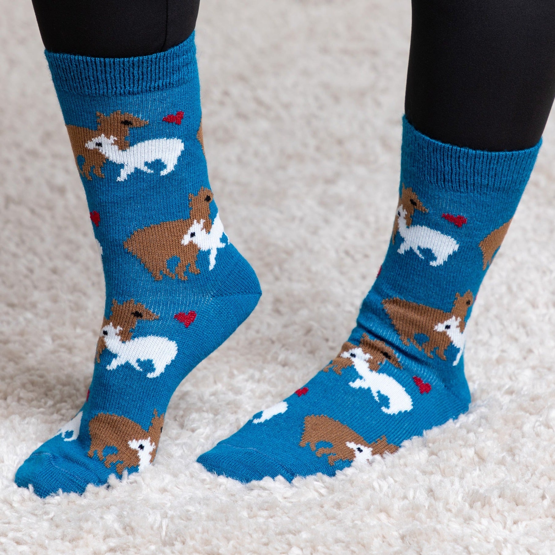 Warm Alpaca Love Socks - Blue