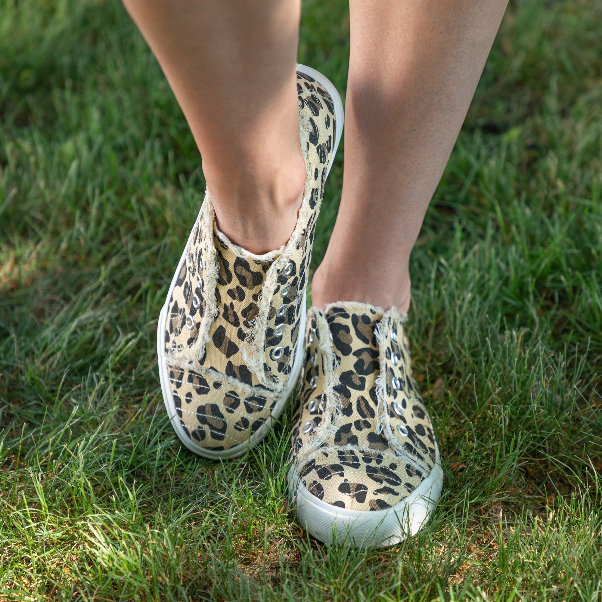 Girlie Girl™ Slip-On Canvas Sneakers - Brown Leopard - 5