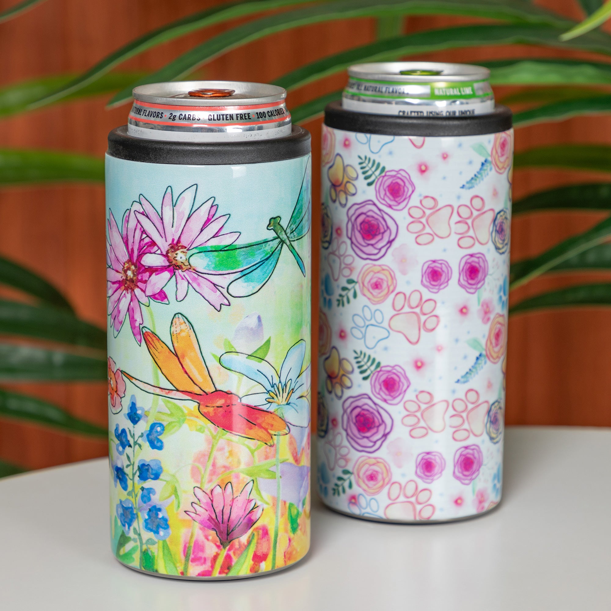 2-in-1 Stainless Steel Skinny Can Cooler & Travel Tumbler - Paw Botanical