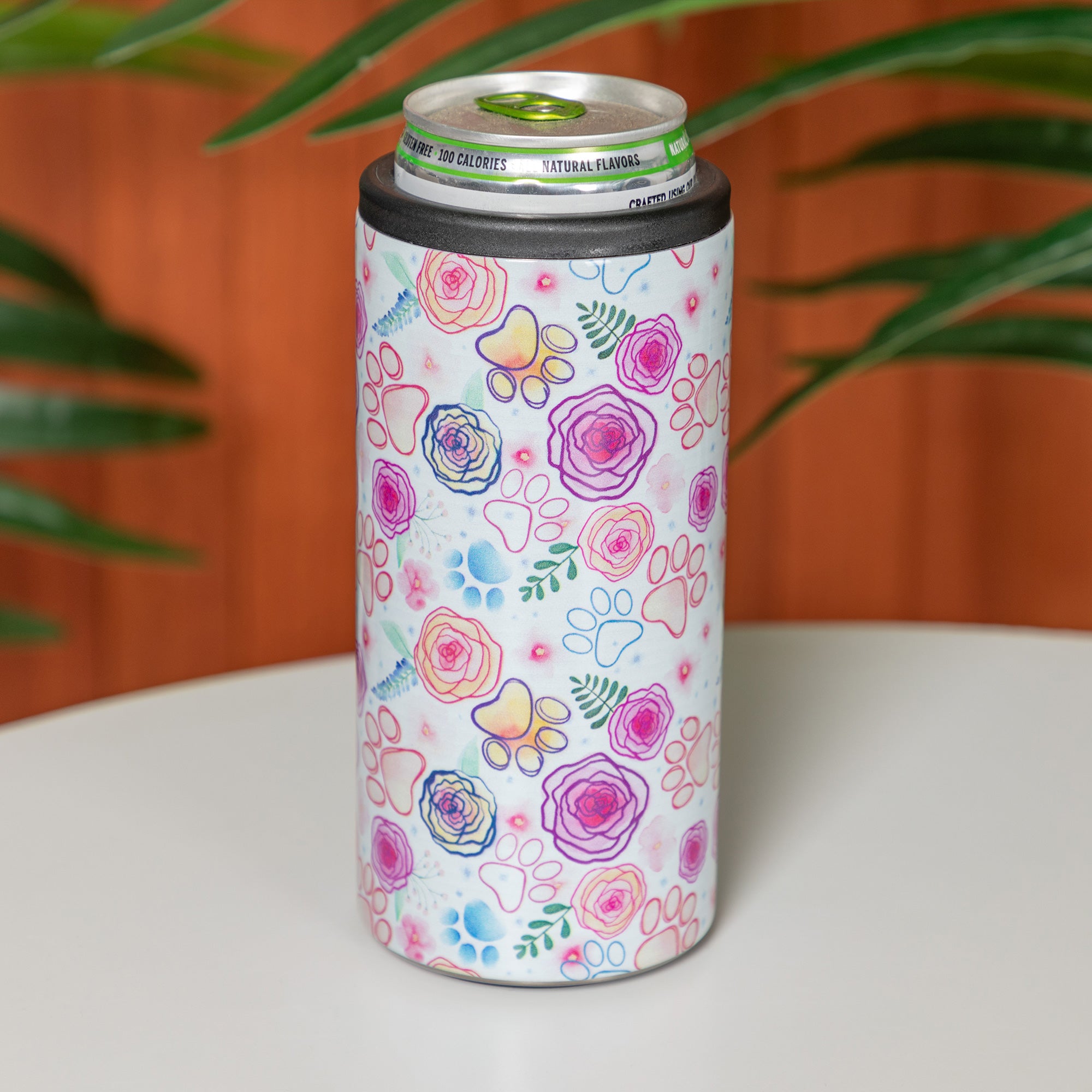 2-in-1 Stainless Steel Skinny Can Cooler & Travel Tumbler - Paw Botanical