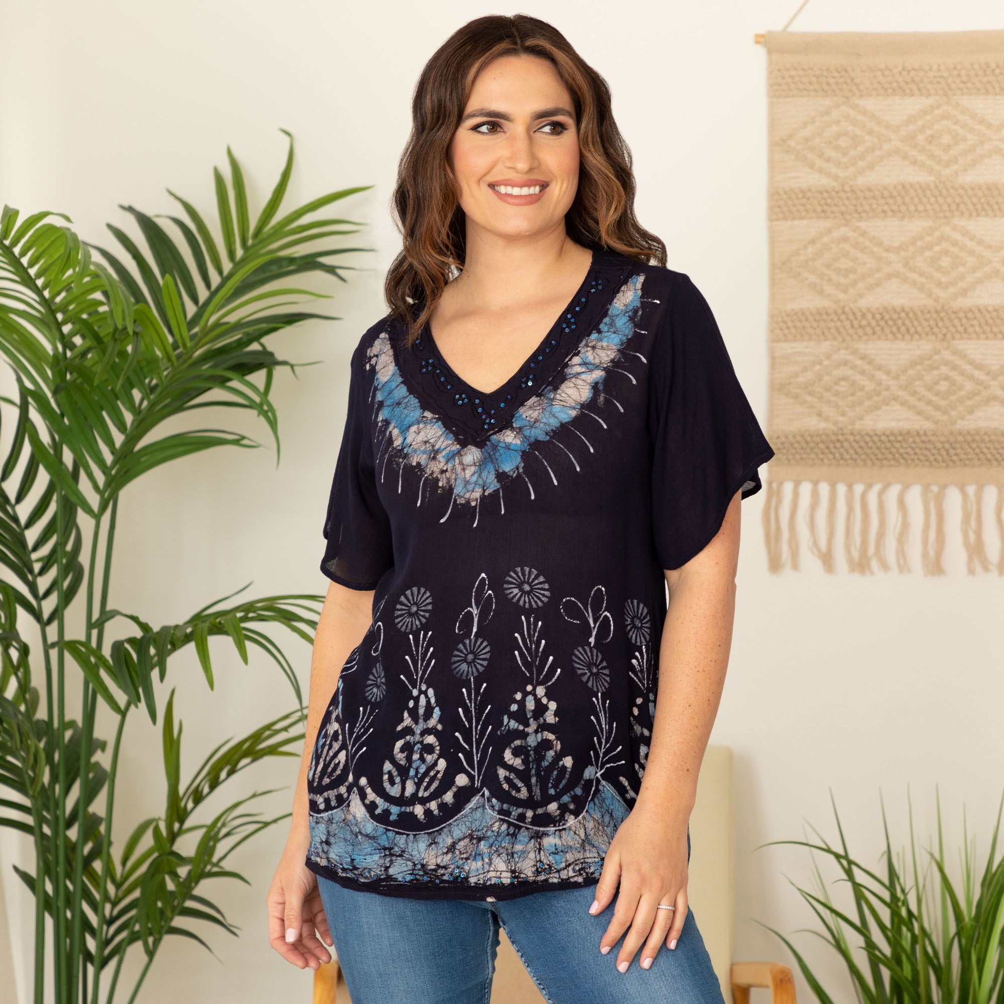 A Perfect Pair Casual Separates - Midnight Blue - Top - 1X