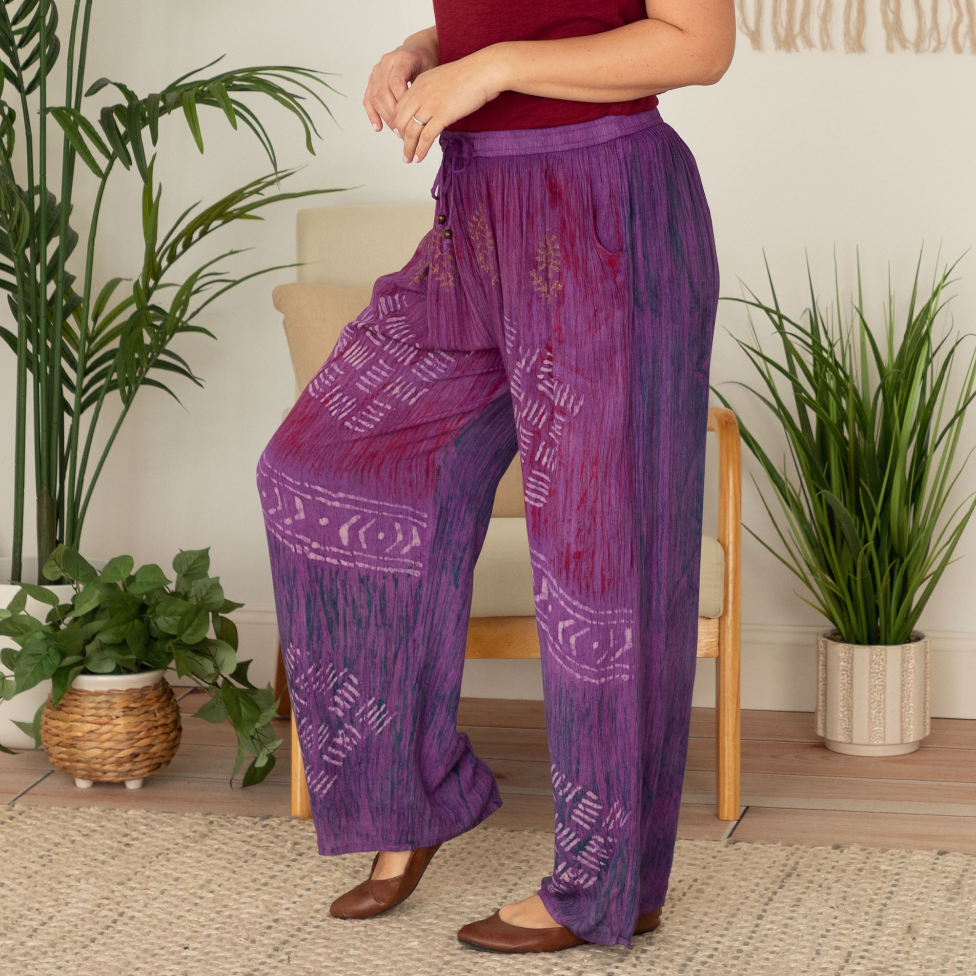 A Perfect Pair Casual Separates - Purple Plum - Pants - S/M