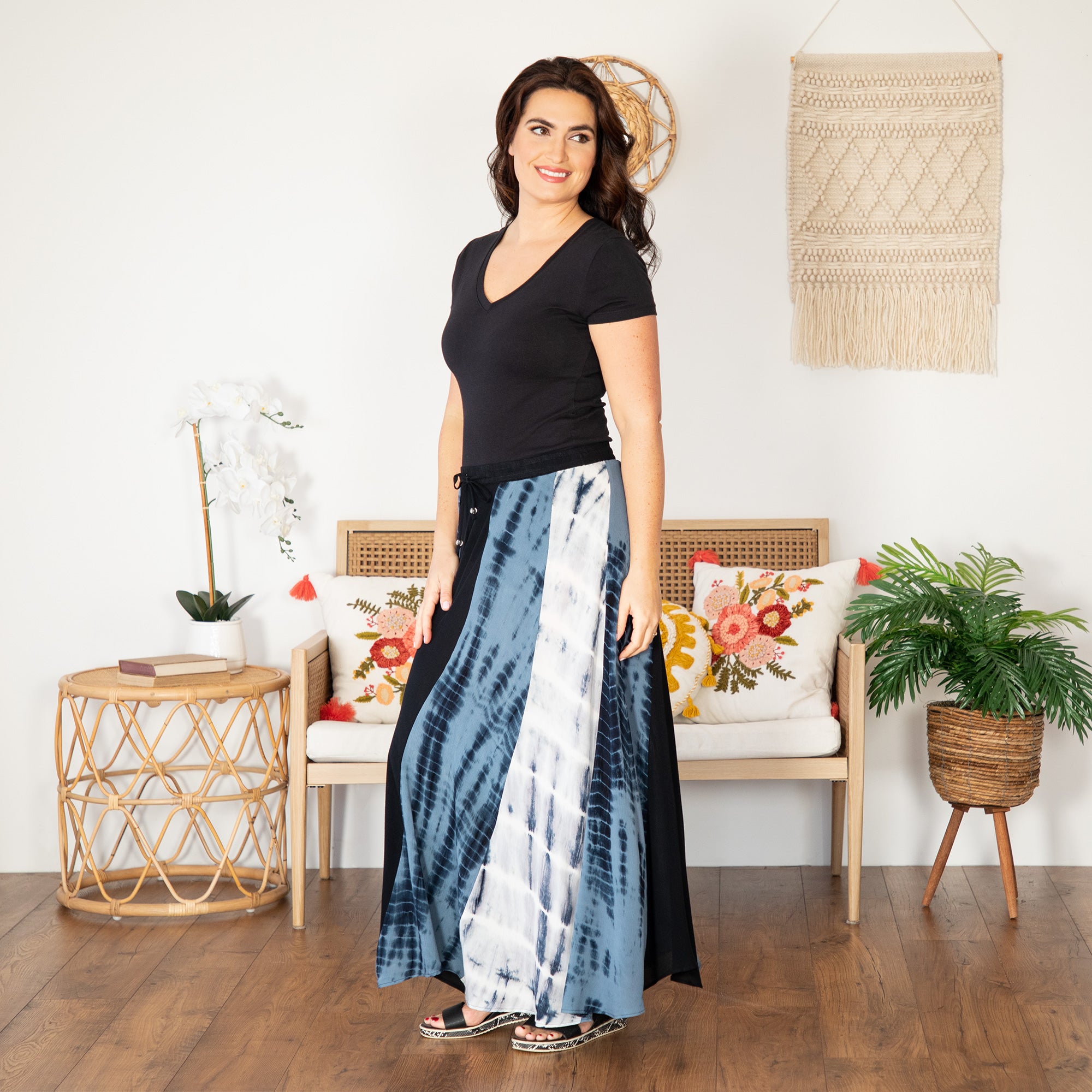 Twisted Maxi Tie-Dye Skirt - Plum - L/XL